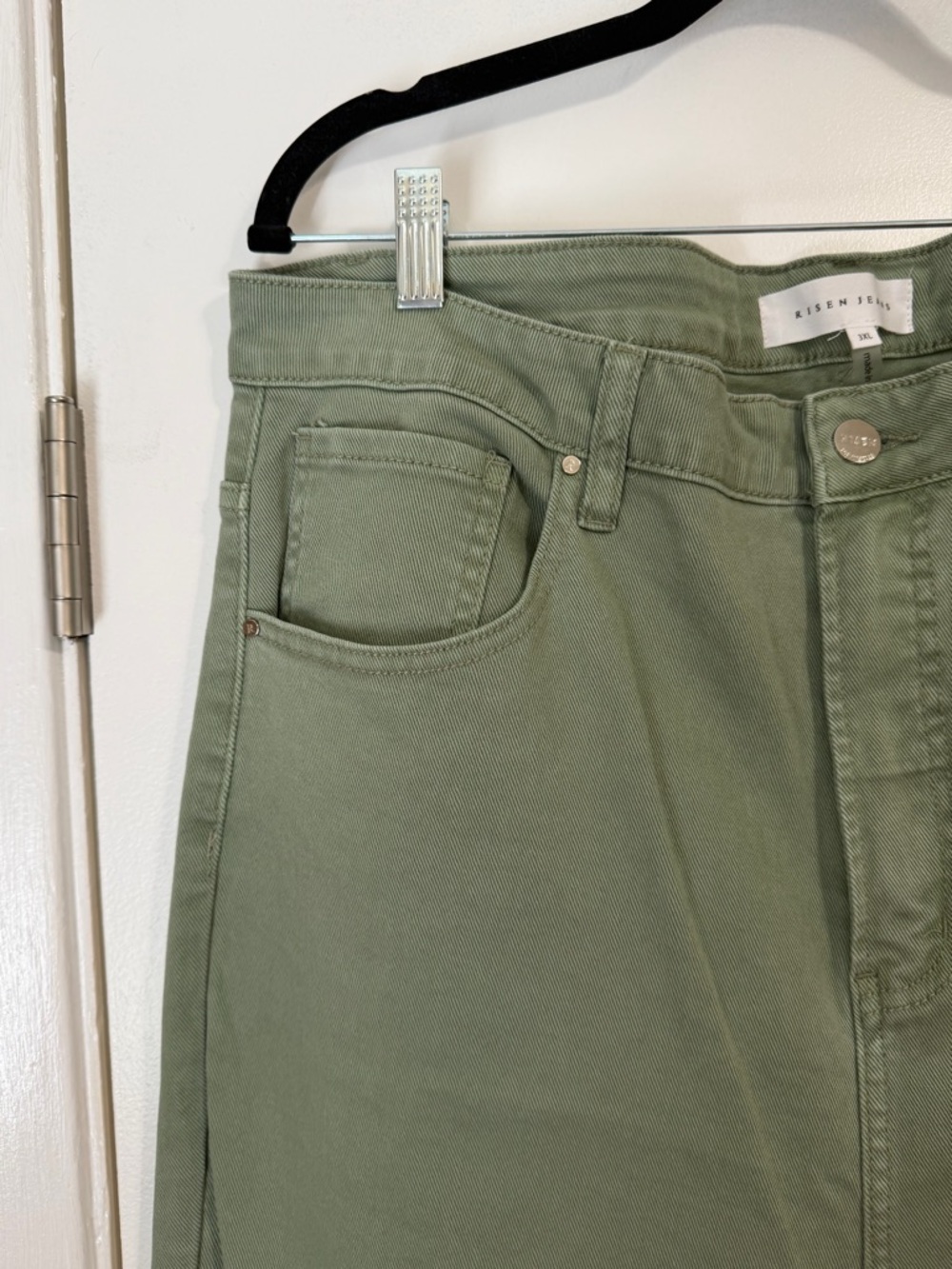 Sage Green Risen Straight Leg Jeans - Picture 10 of 10